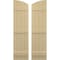 Ekena Millwork Americraft 4-Board (3 Batten) Wood Joined Board-n-Batten Shutters w/Ellipt Top, ARW401BE414X65NTH, PR ARW401BE414X65NTH - alternate 1
